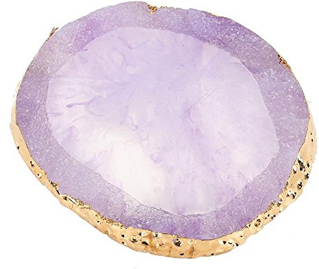 Palette en résine pour mélange de vernis à ongles, bordure dorée