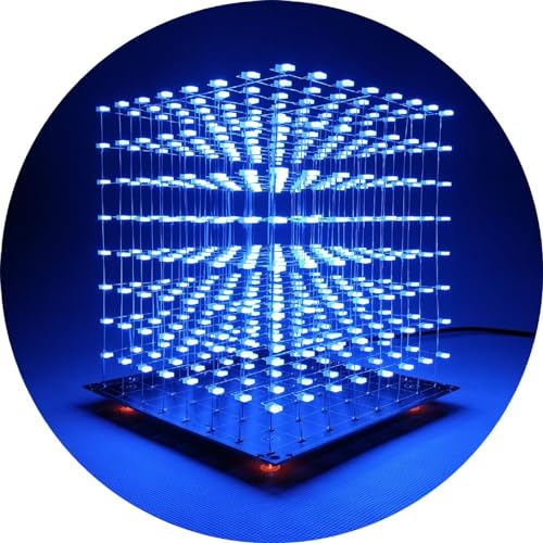 iCubeSmart 8x8x8 LED Cube Elektronik Bausatz DIY Electronic Kit DIY Löten Bausatz (3D8S-BLUE)