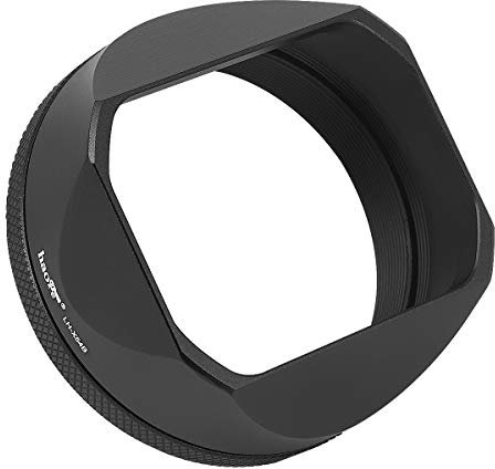 Haoge LH-X54B Pare-Soleil carré en métal avec Bague d'adaptation 49 mm pour Appareil Photo Fujifilm Fuji X100V Noir