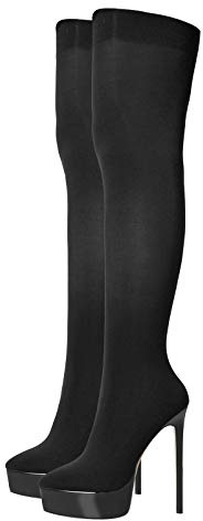 Only maker Damen Plateau Overknees Stretch Boots