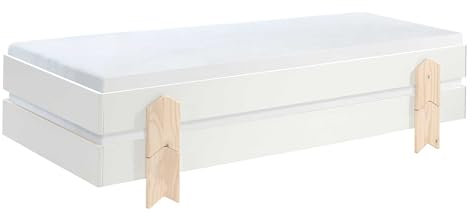 Vipack 2 Lits Modulo Arrow Blanc Empilables 90x200 L 203,6 x LG 93,8 x H 27,5 cm