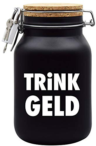 Spardose Trinkgeld Geld Geschenk Idee Schwarz XL