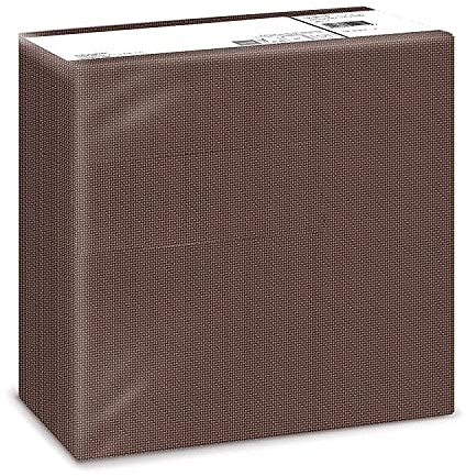 Fato - Trockene Papierservietten, Airlaid, Textileffekt, Packung mit 50 Servietten, Größe 40x40 gefaltet in 4, Dekorfarbe Schokolade