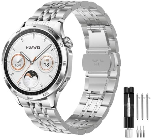 Armband für Huawei Watch GT 6 Pro/GT 6 46mm, 22mm Edelstahl Metall Ersatzband für Huawei Watch GT 5/5 Pro/4/3/3 Pro/2/2 Pro/2e/Ultimate 2/GT Runner Sport Active Classic 46mm/Galaxy Watch 46mm/3 45mm