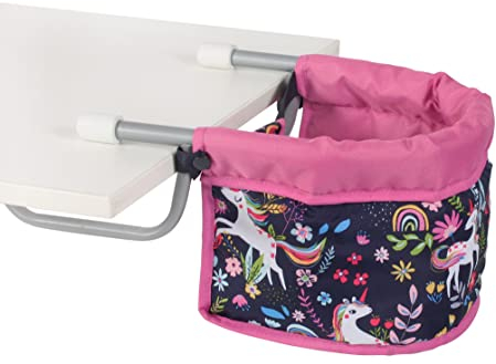 Bayer Chic 2000 - Puppentischsitz, Tischsitz für Puppen, Puppenmöbel, Puppenzubehör, Einhorn, Navy-pink