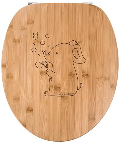 Mr. & Mrs. Panda WC Sitz Elefant Seifenblasen - Geschenk, Tiermotive, Rüsseltier, Gute Laune, lustige Sprüche, Tiere, Klobrille, Gefühl. Daheim,