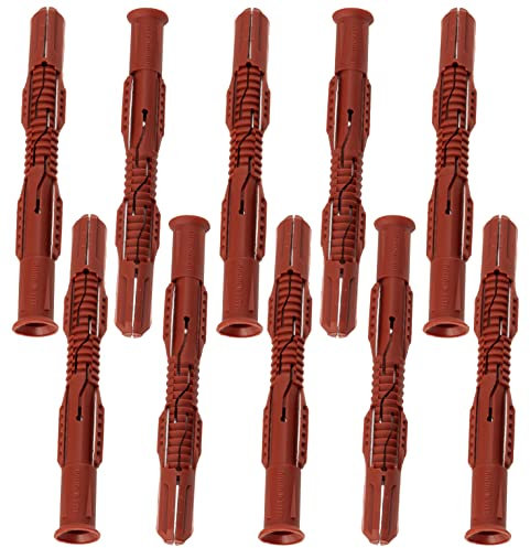 AERZETIX - C64986 - Lot de 10 Chevilles pour briques creuses/béton cellulaire 10x100 mm - en nylon - monomur outil de fixation matériaux creux panneaux construction travaux bâtiment vis à bois perçage