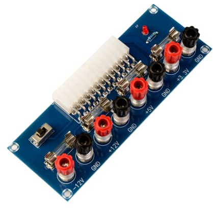 LAOMAO 24 Pins ATX DC Netzteil Breakout Converter Board Multi-Ausgang Adapter 12V 5V 3,3V für DIY Experimentier Netzteil Computer Elektronische Projekt