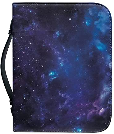 COEQINE Bibeltasche für Damen, blaue Sternenhimmel-Buchhülle, 2XL, Fassungsvermögen: 2XL, Bibelhülle, Tragetasche, Größe 2XL