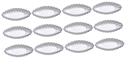 LIFKOME 12pcs Flower Pans Cake Molds for Baking Tartlet Molds Quiche Moulds Egg Tart Tins Non-Stick Design