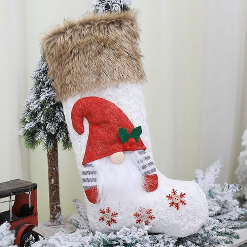 Kapmore Nikolausstrumpf zum Aufhängen, Weihnachtsmann, schwedisch, gestrickt, niedlich, Weihnachtswichtel, Dekoration, modisch, gesichtslos, Zuhause zum Aufhängen