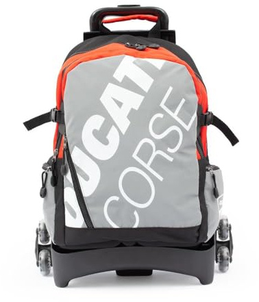 DUCATI Corse - Zaino Trolley 3 Ruote 26 Lt Con Sistema Magnetico,Schienale Comfort Back,Tasca Frontale,Tasca Interna,Maniglia In Tessuto,Spallacci Imbottiti Dim. 31 X 42 X 20 Cm.