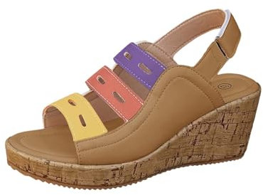 Sandalias de cuña para mujer, plataforma, punta abierta, zapatos de playa, tacón de cuña, zapatos de verano, zapatos de tacón alto, sandalias de tiras para exteriores, sandalias de ocio, sandalias de