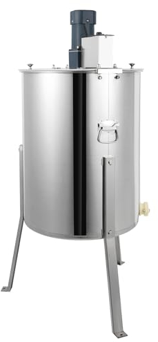 Elektrische Honigschleuder 4Rahmen Waben Honig Edelstahl Imker Schleuder 120W angentialschleuder Edelstahl 4/8 Rähmchen Honigextractor 45mm Honigventil 1300U/min Elektro Honigschleuder