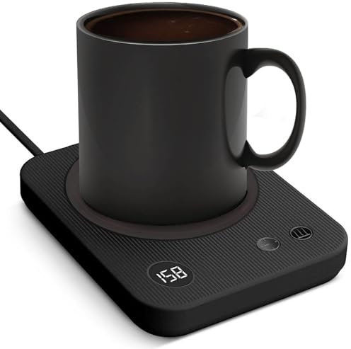 Calentador de tazas, calentador de café de 3 ajustes de temperatura con apagado automático, para escritorio con silicona antimanchas, apto para varias bebidas