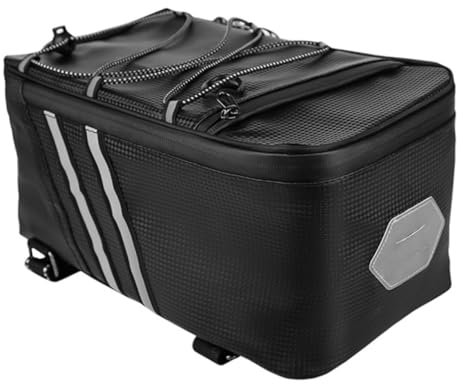KOMBIUDA Fahrrad Satteltasche Mittelgroß Pu-Leder Fahrradtasche Gepäckträgertasche Große Kapazität Sicher Befestigt Vielseitige Mountainbike Zubehör Tasche Für Herren