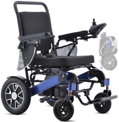 Long Range Power Electric Wheelchair - 20Km All Terrain Aluminum Wheelchair for Adult and Senior, Intelligent Lightweight Foldable Design