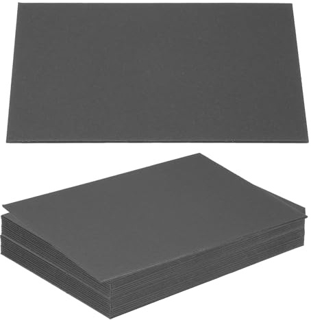 PATIKIL 17,8 x 12,78 x 0,16 cm spånskivor, 20 st 60 PT tjocka bokbräde pärmar bräda robust bokbindningsmaterial för bokbindningsskydd, svart