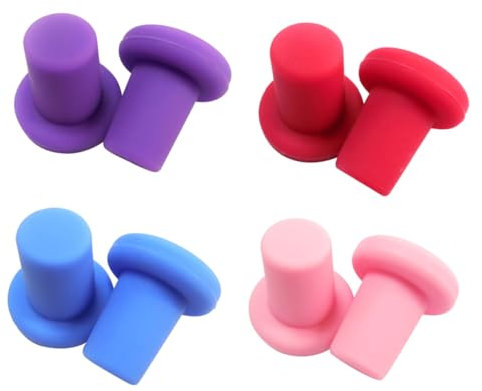 Cabilock 4pcs Silicone Sealed Wine Plugs Stoppers Wine Sealing Stoppers for Beverage Preservation at Pub Bar