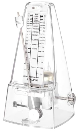 sourcing map Mechanisches Metronom, hohe Genauigkeit, Musik-Timer, universelles Metronom für Klavier, Gitarre, Violine, Ukulele-Spieler, transparent
