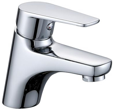 Florenta Wasserhahn Bad Messing Einhebel-Waschtischarmatur mit 50cm Anschluss, Chrom Einhandmischer Waschbecken Armatur Badarmatur Mischbatterie Waschtischmischer für Badezimmer