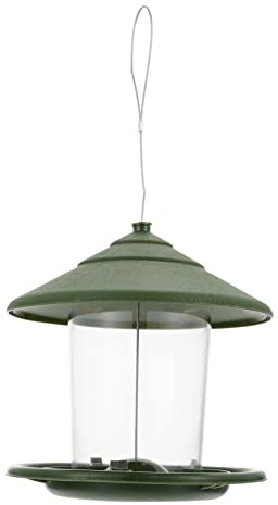JEWEDECO Outdoor Bird Feeder Hanging Garden Food Dispenser Container for Bird Feeding for Meal Worms and Budgie Seed for Outdoor Aviary Use