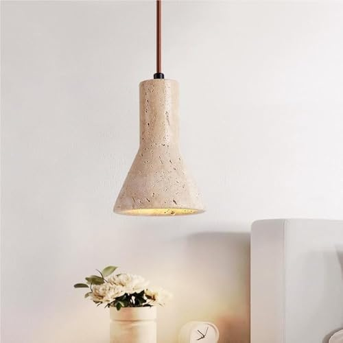 GWJKG Stile Giapponese a Ciondolo in Pietra Naturale Arte Creativa Lampada Il lampadario Moderno Minimalista con Base E26 per B&B Island Bar Restauranti Studio Camera