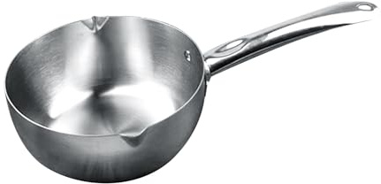 Fictory Sartén calentador de mantequilla de acero inoxidable, cacerola de leche antiadherente multifuncional, fácil de limpiar, 22 cm, herramienta de cocina versátil para sopas y guisos
