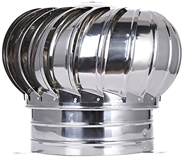 Cappuccio rotante per comignolo, Cappello girevole for camino in acciaio inossidabile 304 senza montaggio, ventilazione antipioggia 110-300 mm(110mm/4.3in)