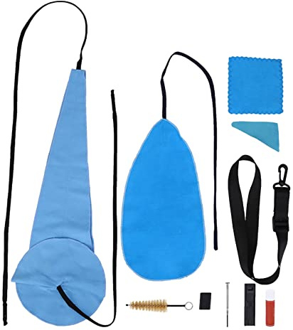 Kit de limpieza de saxofón 10 en 1, kit de limpieza de clarinete profesional portátil, paño limpio, cepillo para boquilla, cinturón, mini juego de destornilladores para