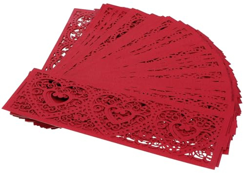 HYTROVE Envoltorios Crear Ambiente Cálido 50 de Papel Rojo para Lámparas de Vela y Pantallas de Papel Hueco para Ambiente
