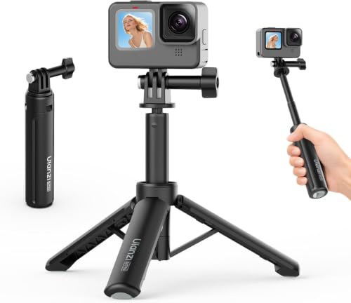 ULANZI MT95 Mini-stativ och selfiepinne för GoPro | 3-i-1 selfiepinne, stativ, utdragbar förlängningspol, lätt fickgrepp för actionkameror