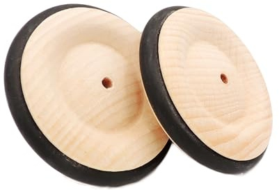Trähjul av bok med gummidäck 64 mm, 2 st. – hjul av trä tillverkade i Österrike
