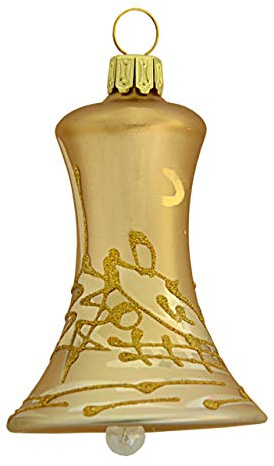 Jingle Bells Lauscha Glocke Gold matt Winterlandschaft