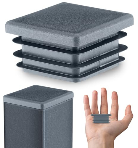 EMFA Lamellenstopfen 40x40 mm Anthrazit für Vierkantrohre, 10 Stück | Rohrstopfen, Vierkantstopfen, Rohrabdeckung, PE-Kunststoff