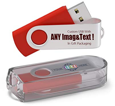 MEINAMI 50 Piezas 16GB Memoria USB Personalizada Flash Drive con su Logotipo - USB 2.0 Rojo