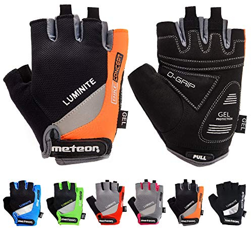 meteor Fahrradhandschuhe für Herren – Gel GX31 – Grün – Fahrradhandschuhe – Fahrradhandschuhe für Damen – Downhill – Fahrradhandschuhe Kinder (M, Orange)