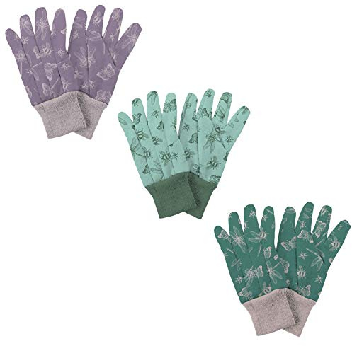Westland Kent & Stowe Gartenhandschuhe, Jersey, Baumwolle, Größe M, 3er-Pack
