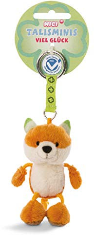 NICI Fuchs 7cm Talisminis – Fuchs Kuscheltieranhänger mit Schlüsselring für Schlüsselband, Schlüsselbund, Schlüsselhalter & Schlüsselkette – Taschenanhänger mit Botschaft