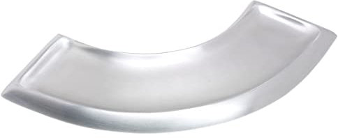 NKlaus Assiette à Bougie 27cm de Long Laiton argenté Demi-Ronde Mat Décoration de Table Soucoupe 10595