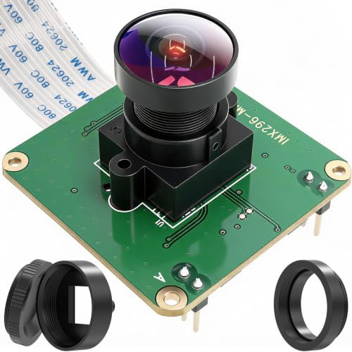 innomaker Module Caméra Global Shutter pour Raspberry Pi avec Capteur Mono IMX296-1,58MP (1456x1088) 60fps, Déclencheur Externe - Compatible Pi 5/4/3/Zero