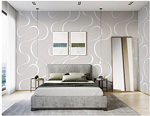 ZZDXL Tapeten Graue Linien Tapete Vliestapete 10 M X 0,53 M,3D Tapete Für Schlafzimmer Wohnzimmer Oder Küche,Modern Klassisch Elegance Tapete Kinderzimmer,Wandtapete Jungen Mädchen