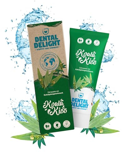 DENTAL DELIGHT Koala Kiss Zahnpasta, Vegane Zahnpasta mit Geschmack, Zahncreme (Eukalyptus, 1er Pack)