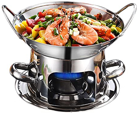 Campingkocher für Innenraum Mit Topf Camping Spirituskocher, Mini Tragbarer Camping Alkoholkocher, Kochtopf-Set Spiritusbrenner, Spiritus kocher für Hot Pot Grillen Picknick