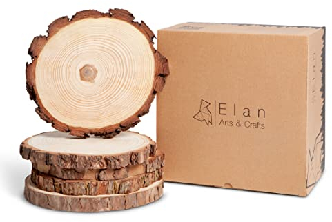 Elan Holzscheiben 20cm - 23cm Durchmesser 8 Stück, Baumstamm Scheiben, Baumscheiben Klein, holzscheiben 20 cm durchmesser, Holzscheibe Rund, baumscheiben 20 cm, Runde Holzplatte, Holz Weihnachten