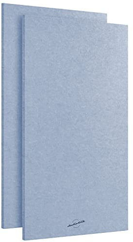 AudioSilk Acoustic Panels, 2 Pack, Large, 116 x 58cm, Pale Blue