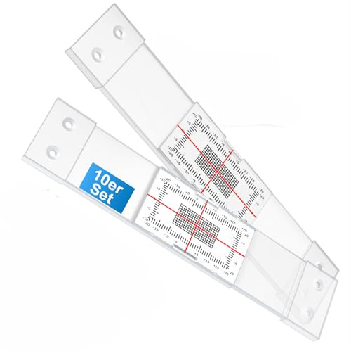 Sachverständigen-Zubehör® Rissmonitor als [Profi Messgerät] 10er Set | transparente Messlehre | Spaltmaß Risslineal Rissbreitenmesser | Rissbreitenlineal | Risslineal | Sachverständige Risskarte