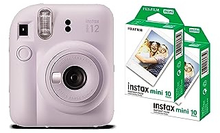 Fujifilm Instax Mini 12 - Cámara instantánea (2 Unidades), Color Morado