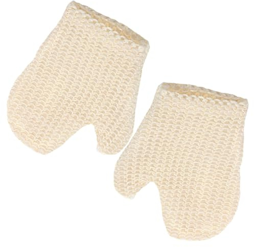 Beavorty Peeling Badehandschuhe Aus Natürlichem Sisal Für Körperpeeling Und Rückenreinigung Mit Praktischem Mitten-Design Zur Förderung Der Durchblutung Und Sanften Massage Für Dusche Und Bad