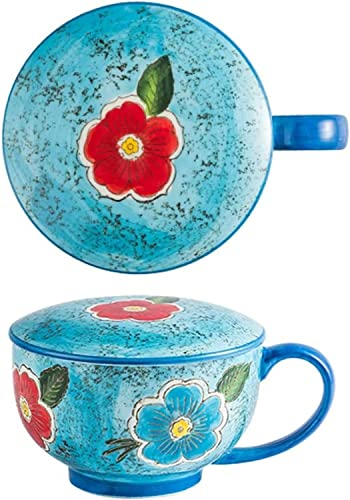 Tazas gigantes for desayuno, ensaladera, taza de sopa de cerámica, taza de sopa única, recipiente for café, té, cuencos de sopa, cuenco de sopa de cerámica gigante con tapa, taza de café grande for mi